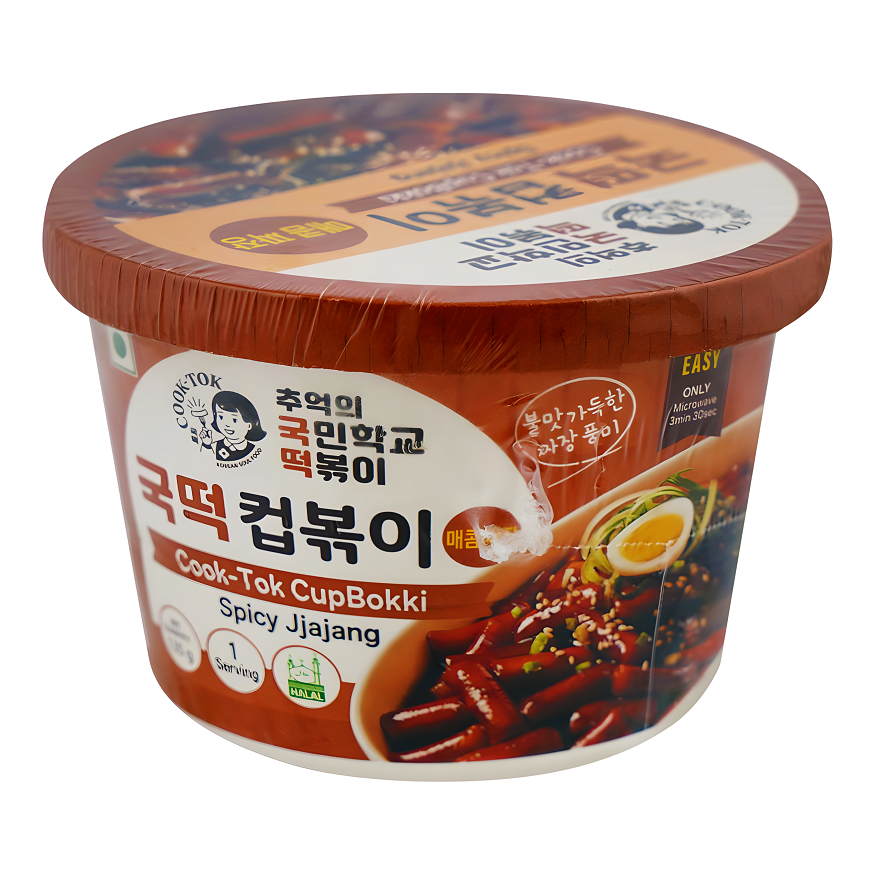 COOK TOK INSTANT CUP TTEOKBOKKI - SPICY JJAJANG